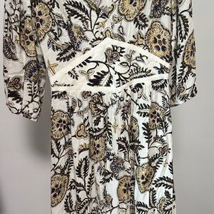 ba&sh Cream and Blue Floral Dress